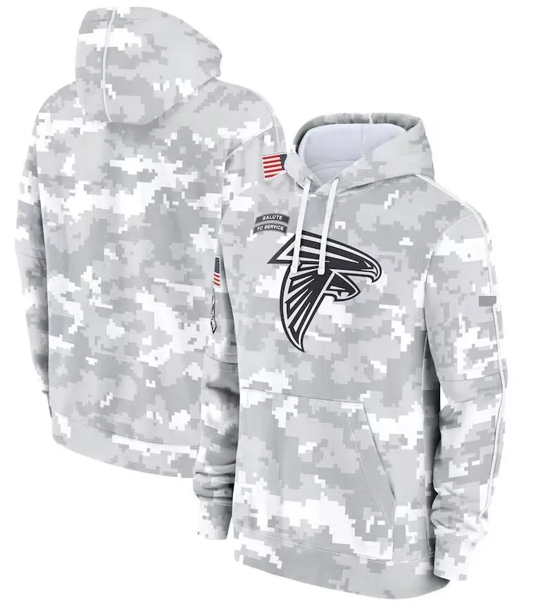 2024 American Football Printed Hoodies Salute-to-Service Camo Sport Hoodie Wear NFLL Sweatshirts Hooded Fleece Pullover 32 Team