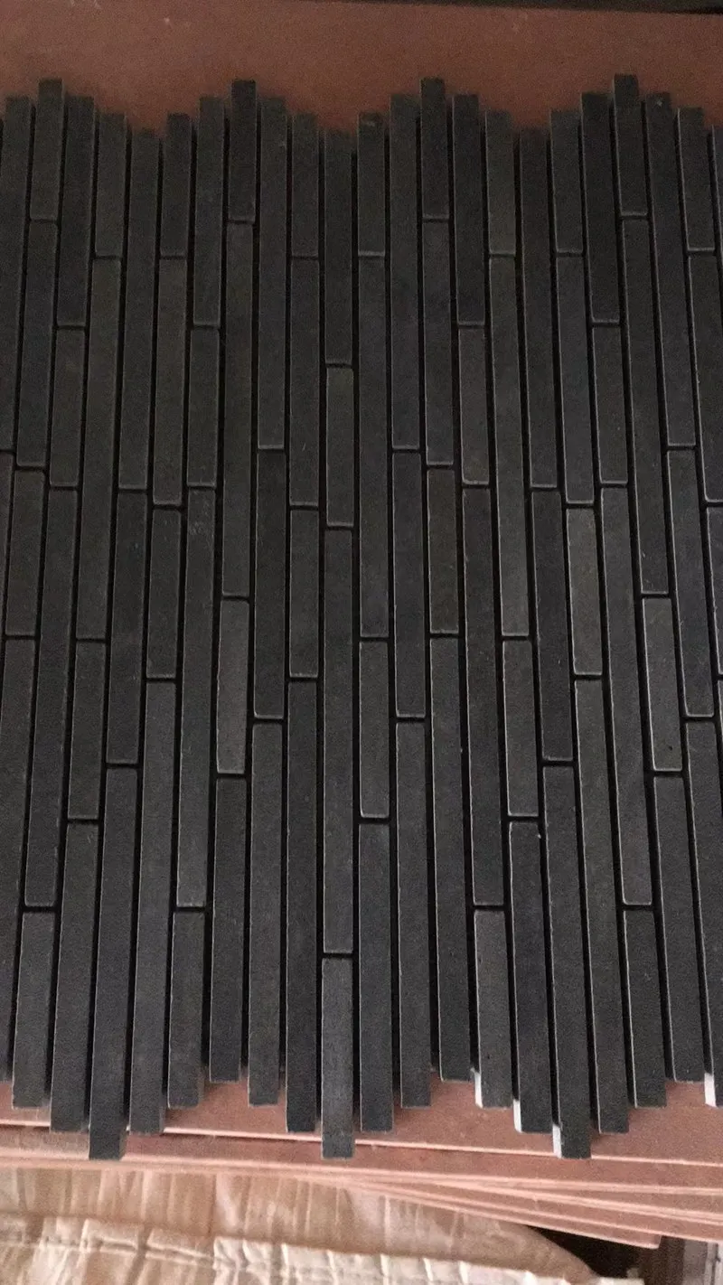 Honed ashes black basalt herringbone mosaic tile for wall and flooring