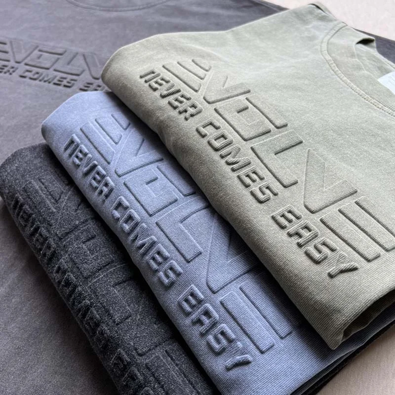 High Quality Heavy Weight 100% Cotton Plain Oversized Men Tshirt Custom 3d Embossed T Shirt