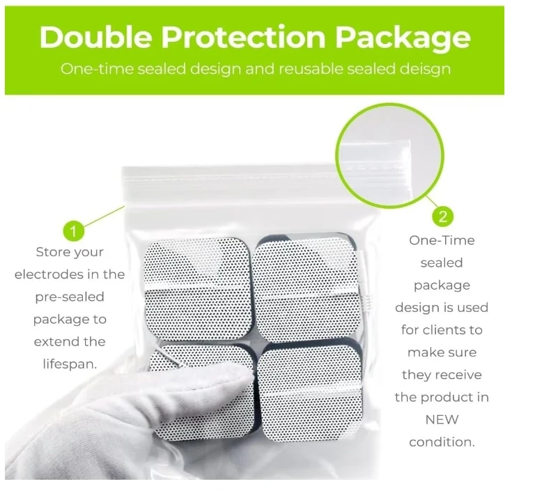 SKYFOREVER Wholesale 2.0mm pigtail TENS electrodes 5*5cm self-adhering Physical Therapy Electrodes Pads for Electrotherapy