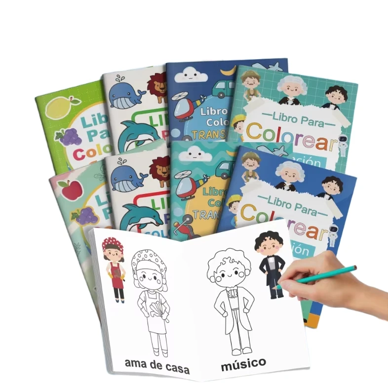 Customized Spanish Version Coloring Books Educational Drawing Painting Books Printing