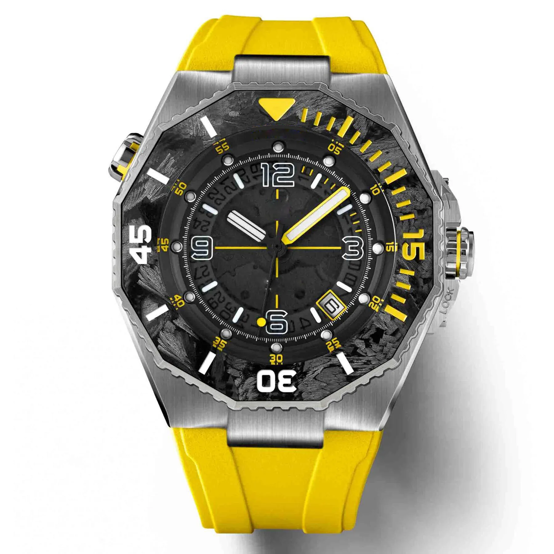 Luxury Carbon Fibre Marine Diving man Watch Automatic Super Luminous Sports Wrist  Watch