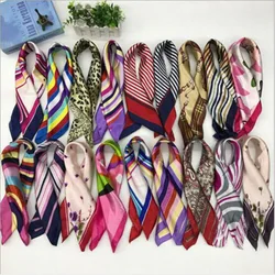 50x50 cm New Arrival Hot Selling Small Square Scarf Silk Satin Custom Handmade Gifts Ladies Korean Small Silk Scarf