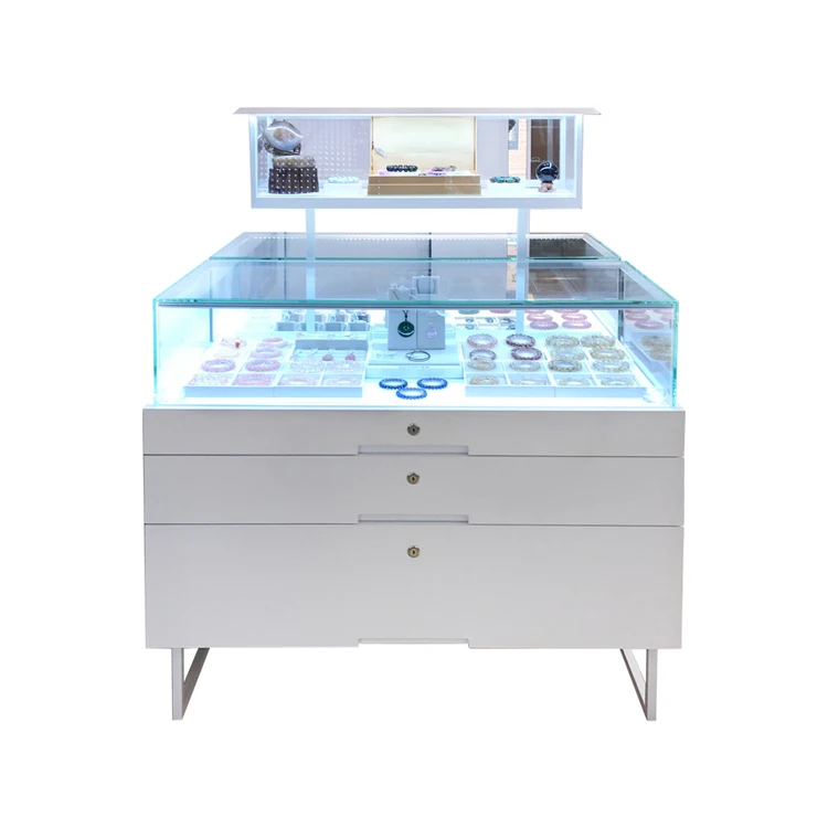 Showroom steel glass showcase design Commercial Glass Display Case for shop