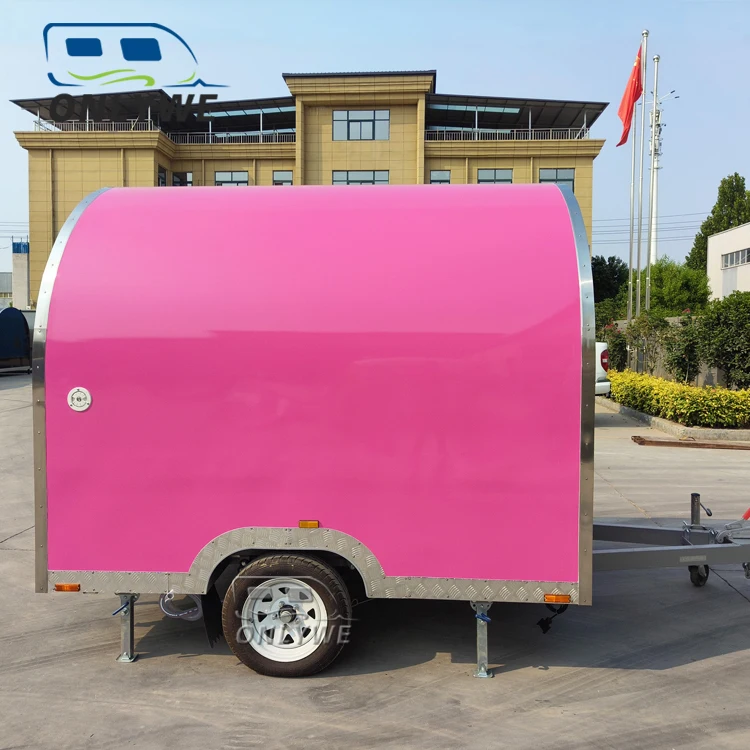 New mobile food truck catering with full kitchen round fast food warmer trailer modern portable mobile carts for fast food sale