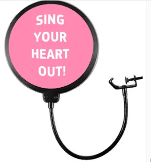 Pink Microphone pop  filter 6 inch Dual Layered Shield with Flexible 360 degree Gooseneck Clip Stabilization Arm