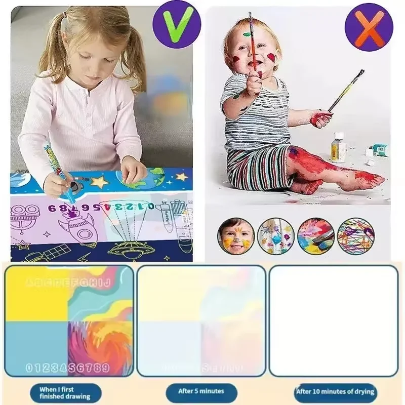 80*60CM baby Educational Toys Doodle water Drawing Mat Water Canvas Aqua Painting Cloth For kid Christmas Gift