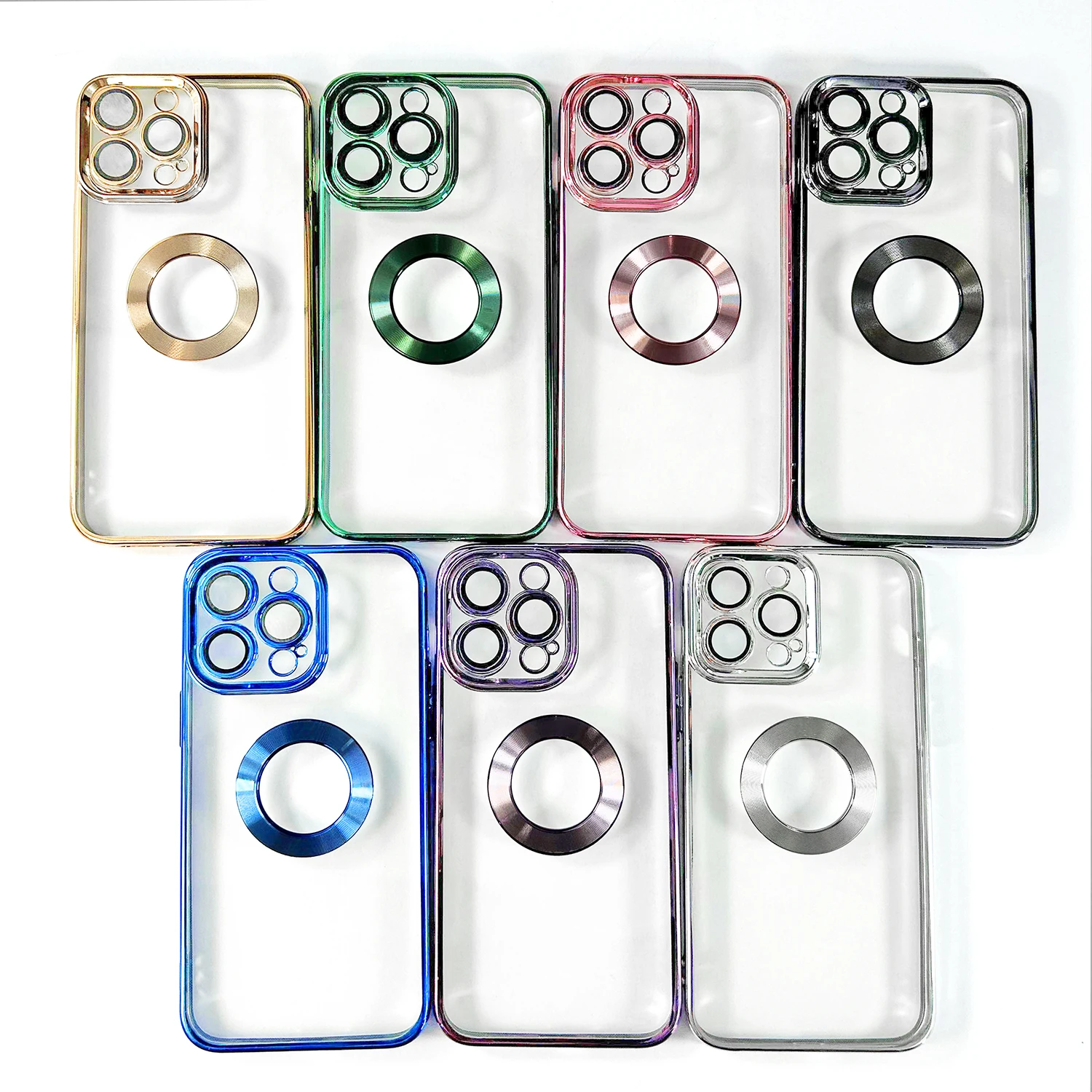 New Large Stock Low Price Coloful Soft TPU Transparent Electroplated iPhone Clear Case for iPhone 14 13 Pro Max Cover Phone Case