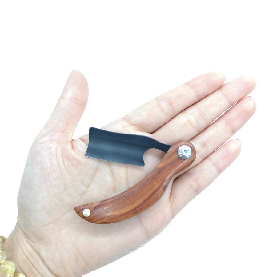 Wood  Handle High quality barber  stainless steel cut throat straight razor