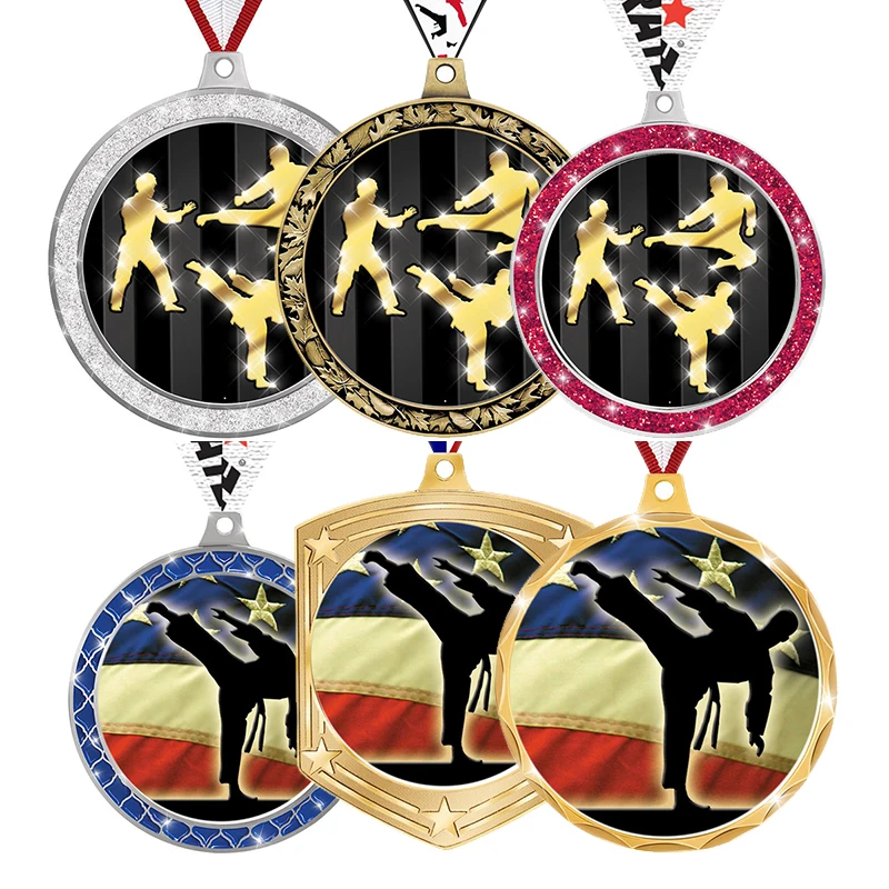 Custom 3D Kung Fu Metal Taekwon-Do Mundial Jiu Jitsu Award Ju Jutsu Judo Itf Taekwondo Karate International Medals