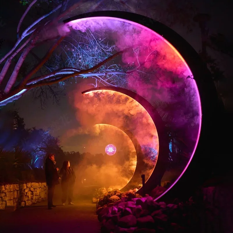 festival led landscape decoration /water mist spray door arch / motif christmas arch light for park