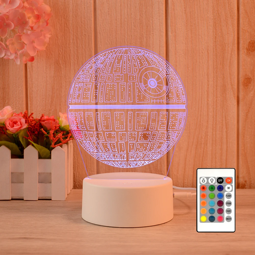 LED 16 Color Change Customize Logo Lamp 3D Illusion Acrylic Lamp Gift Table Night Light for bedroom