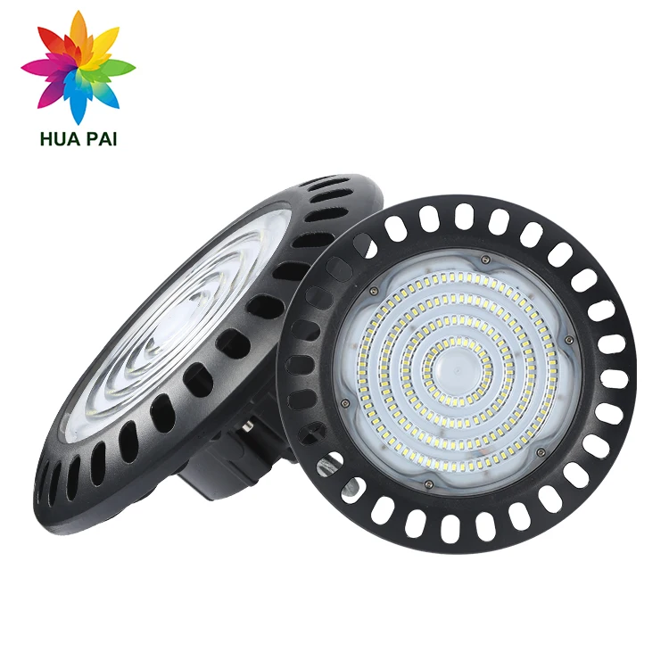 HUAPAI High Luminary Ip65 Waterproof Factory Warehouse SMD 100W 150W 200W UFO LED High Bay Light