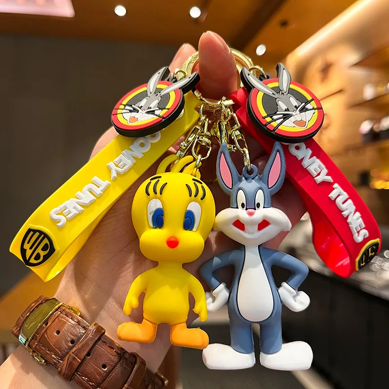 3D Pvc Key Ring Cartoon Anime Kawaii Kids Silicone Keychain Custom 3D Animal Cute Bugs Bunny Pvc Keychain