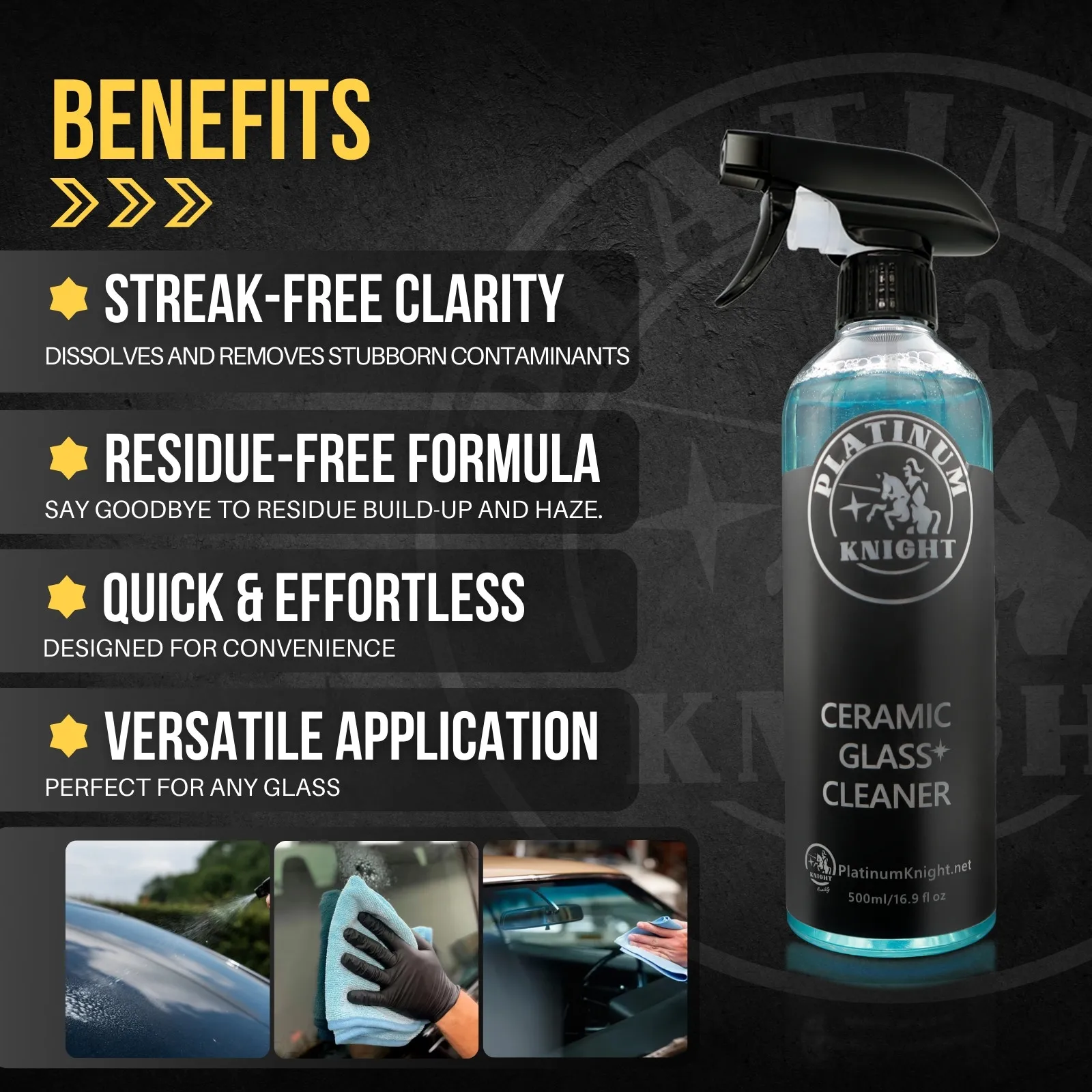The Ultimate 500mL Ceramic Glass Cleaner And Protectant Quick drying traceless Auto Detailing