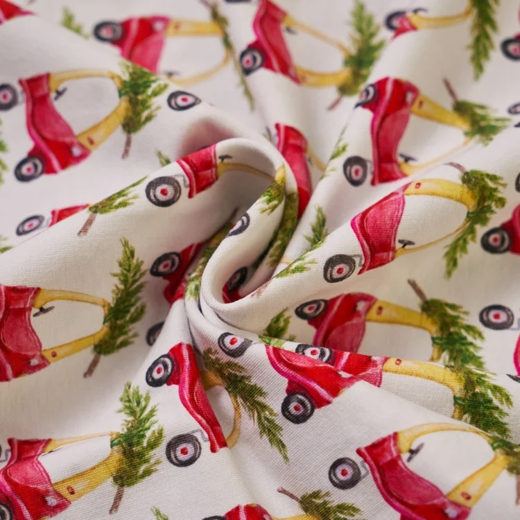 100% cotton french terry spandex fabric custom digital printing soft knit hoodie fabric for kids clothing