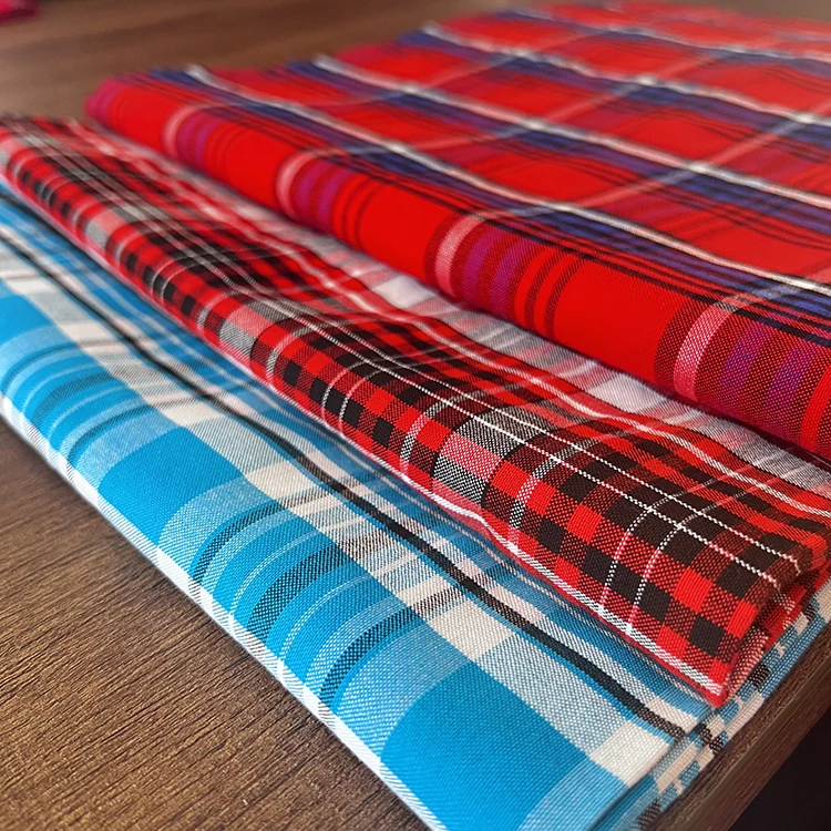 African Tribal 100% viscose Masai Maasai Shuka fabric for Kenya national costume