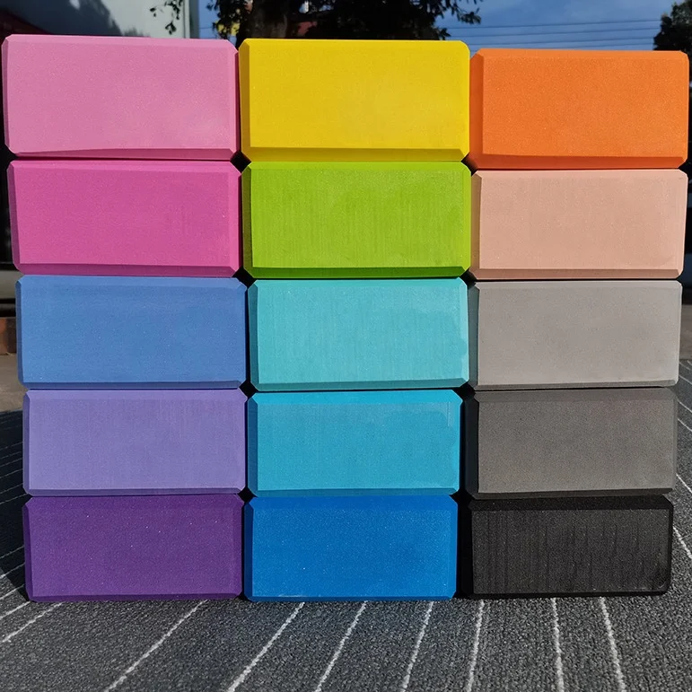 factory low MOQ custom black color Yoga Block Supportive Latex Free EVA Foam Soft Non-Slip Surface for Yoga Pilates Meditation