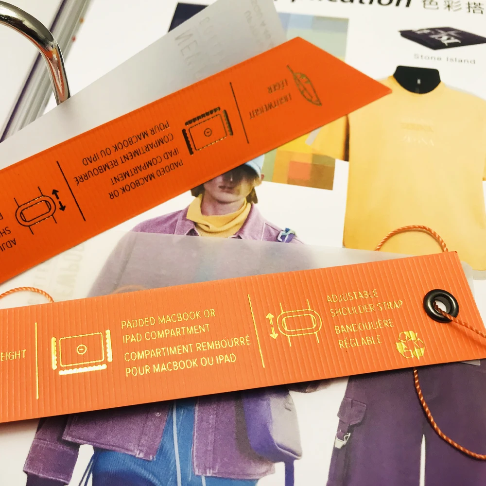 Custom Luxury Thick Black Hot Stamping Paper Garment Hang Tags