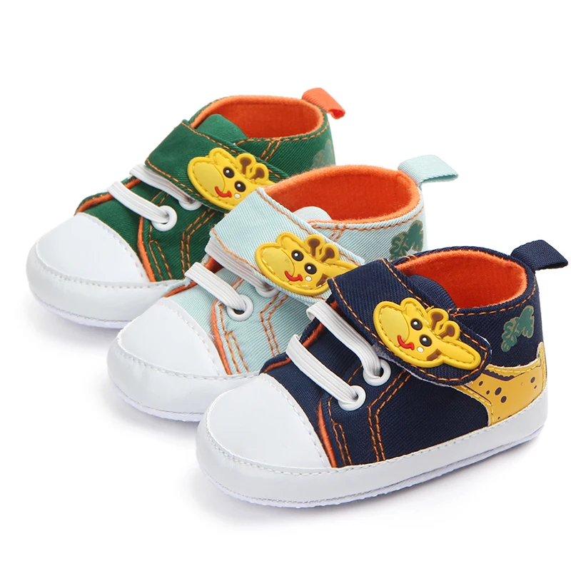 Hot sale Canvas sport Animal deer infant prewalker cartoon cute baby boy shoes