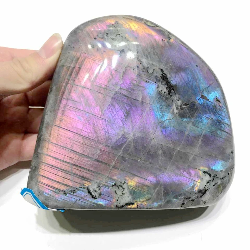 Wholesale pink purple flashy labradorite freeform healing crystal rainbow labradorite sand for decoration