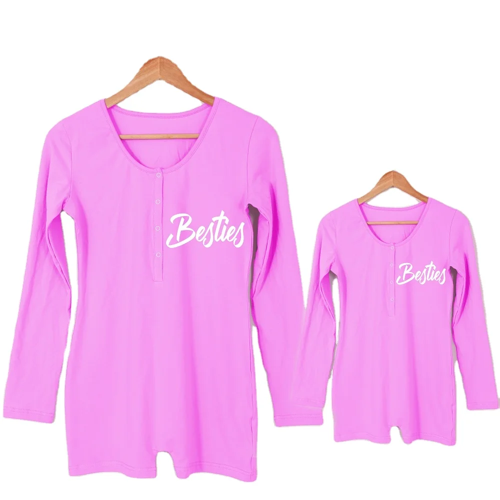 
Custome Logo Mommy and Me Pajamas Cotton One Piece jumpsuits Kids Clothing Long Sleeve Jumpsuits Kids Pajamas 