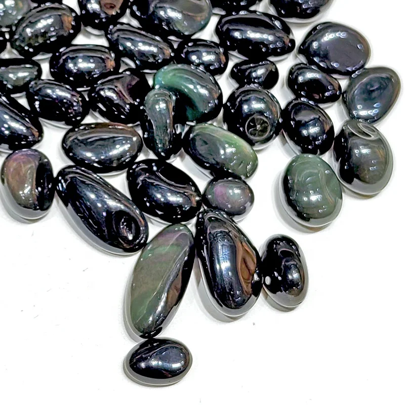 Wholesale Pocket Stone Polished Rainbow Obsidian Tumbled Stone Crystal Healing Crystal Tumble Palm Stone