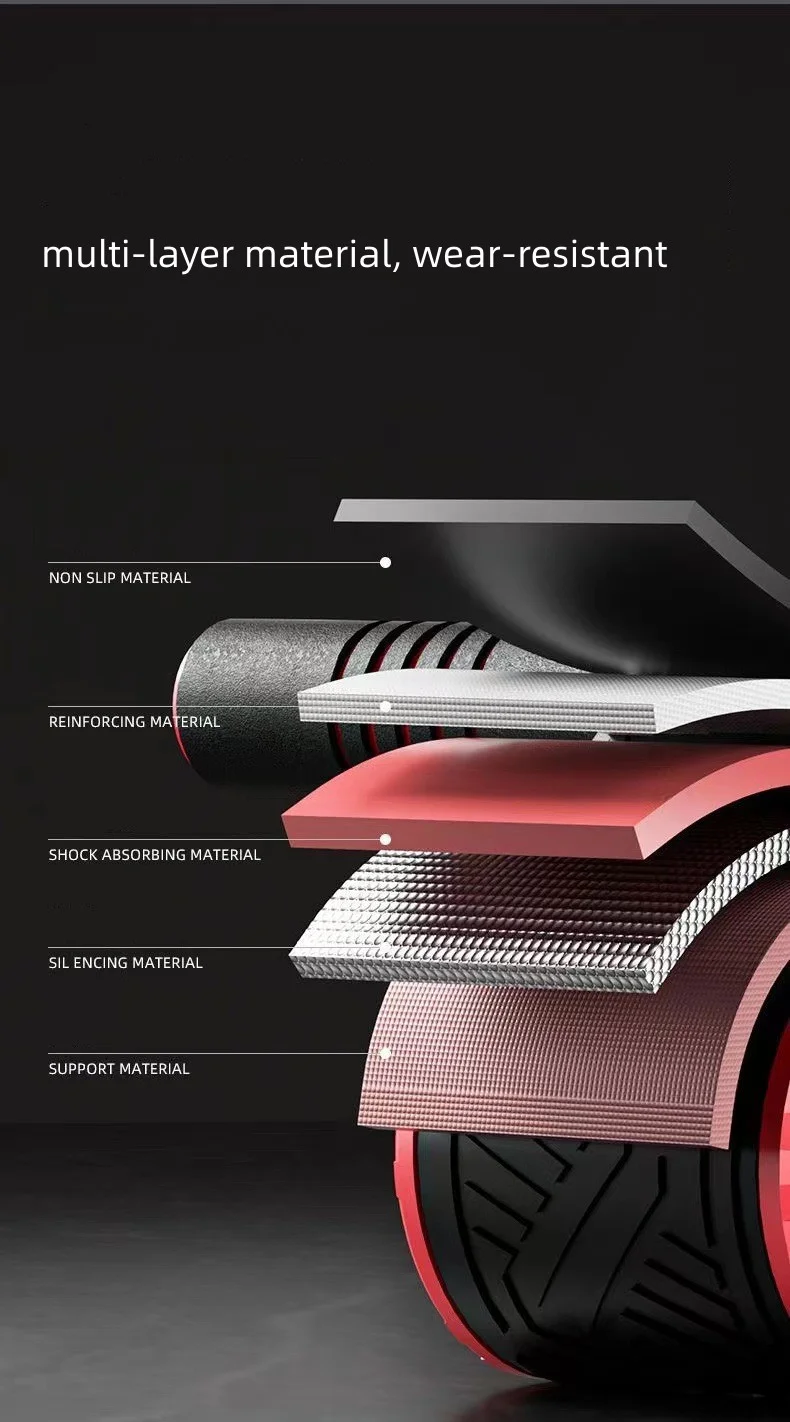 Hot Selling Home Fitness Equipment Multifunctional Automatic Rebound Abdominal Wheel Roller With Elbow Support