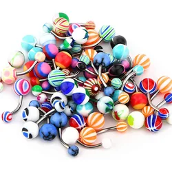 1PC Acrylic Belly Button Rings Navel Ring Mixed Colors Belly Piercing Body Jewelry for Women Beach Belly Piercing