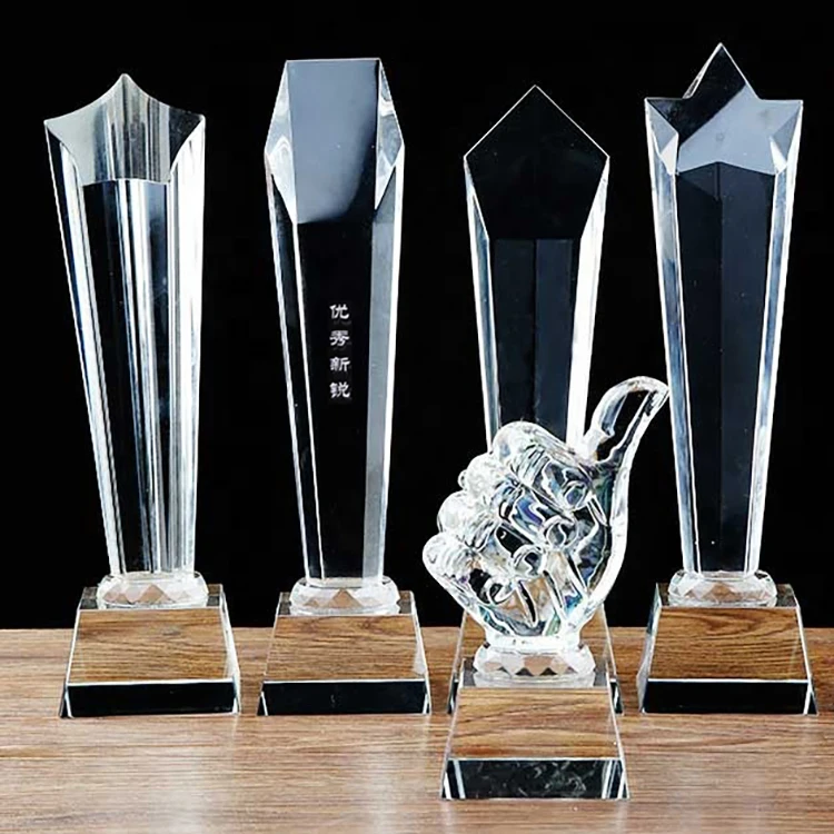 New design crystal glass material business award K9 crystal trophy plaque OEM Personalized crystal plaque trophy