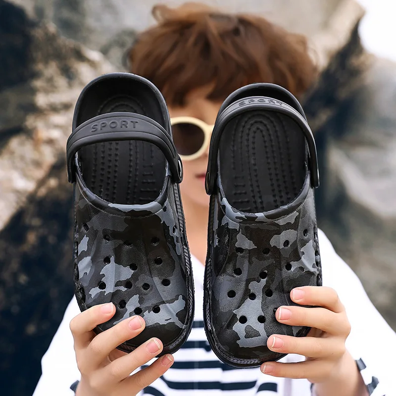 Cool Camouflage Garden Shoes School Kids Slides Sandals For Boys Outdoor