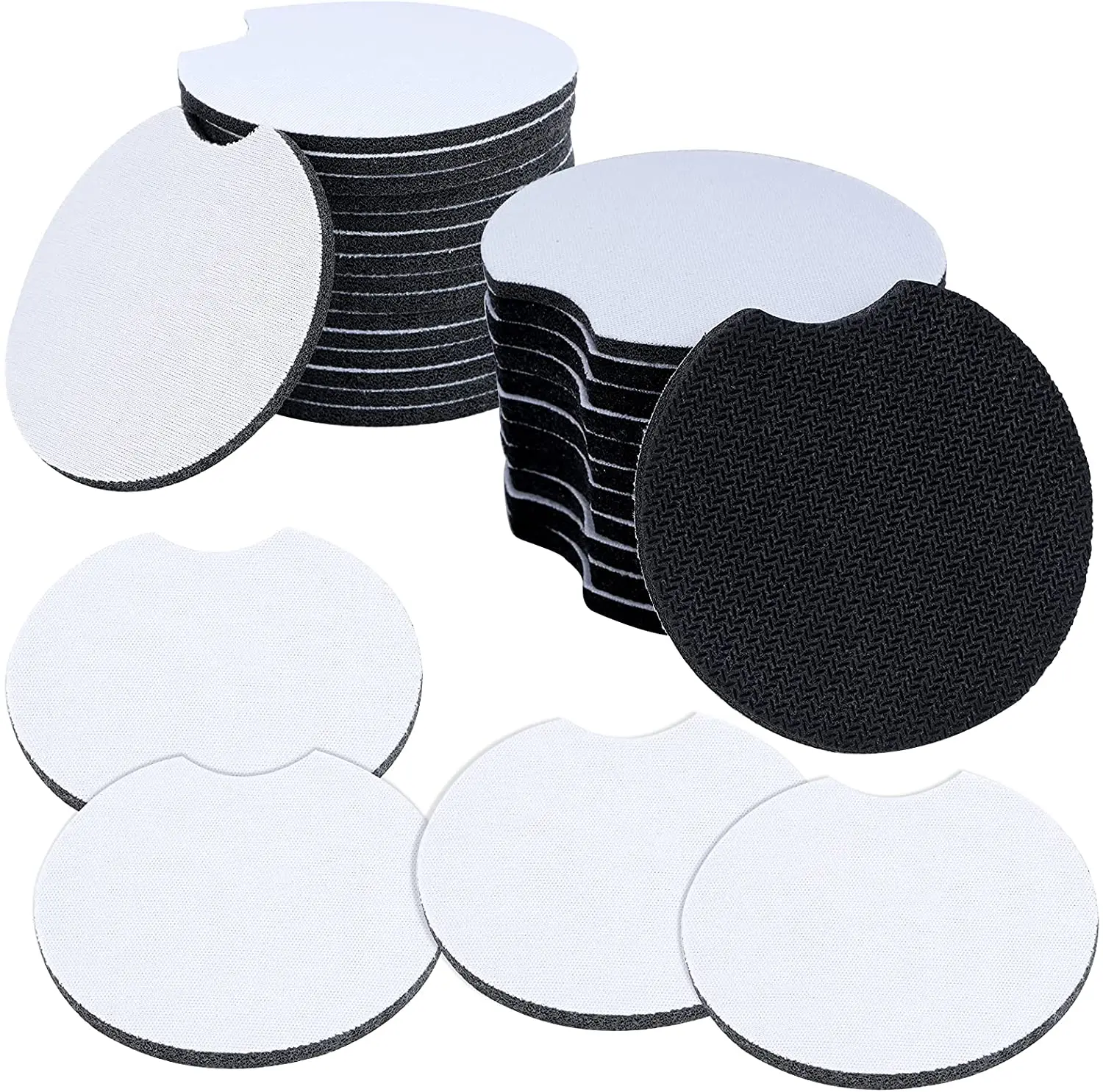 In Stock Natural Rubber Anti Slip Blank Round Neoprene Car Cup Coaster For Sublimation
