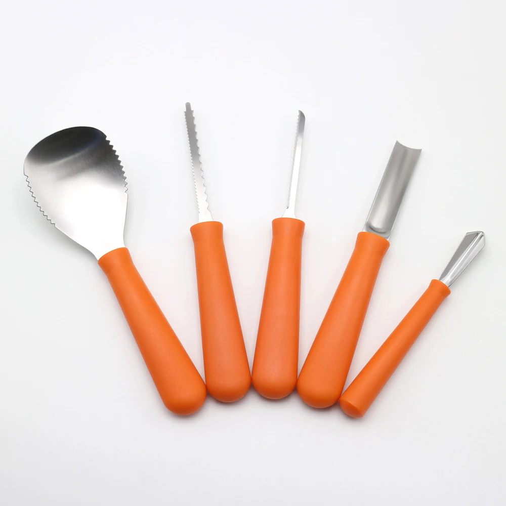 
Halloween PP handle pumpkin tool 5 pcs set pumpkin carving knife set 