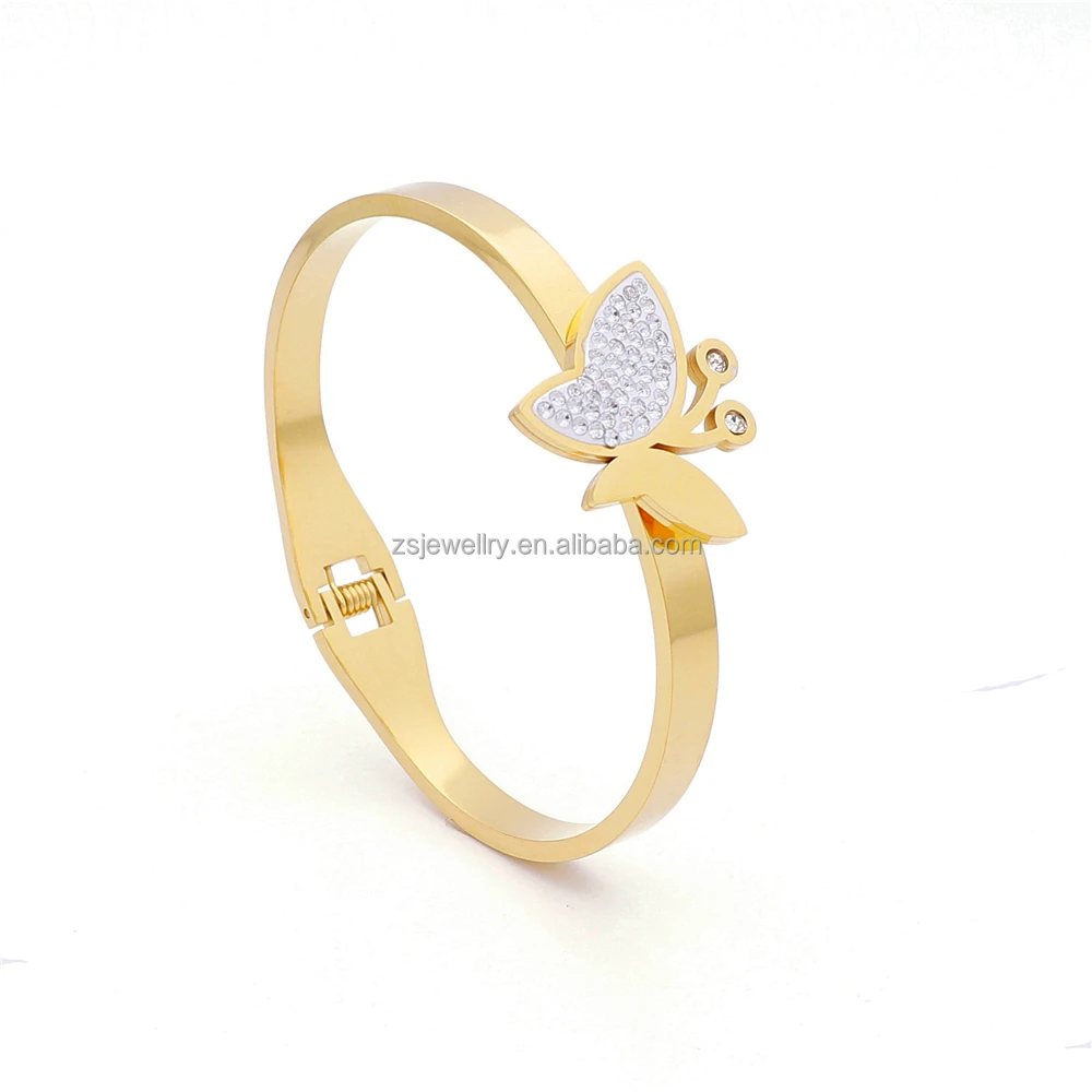 Kundan Stainless Steel 18K Gold Plated Butterfly Luxury Set Jewellery Women Jewelry Sets Zircon