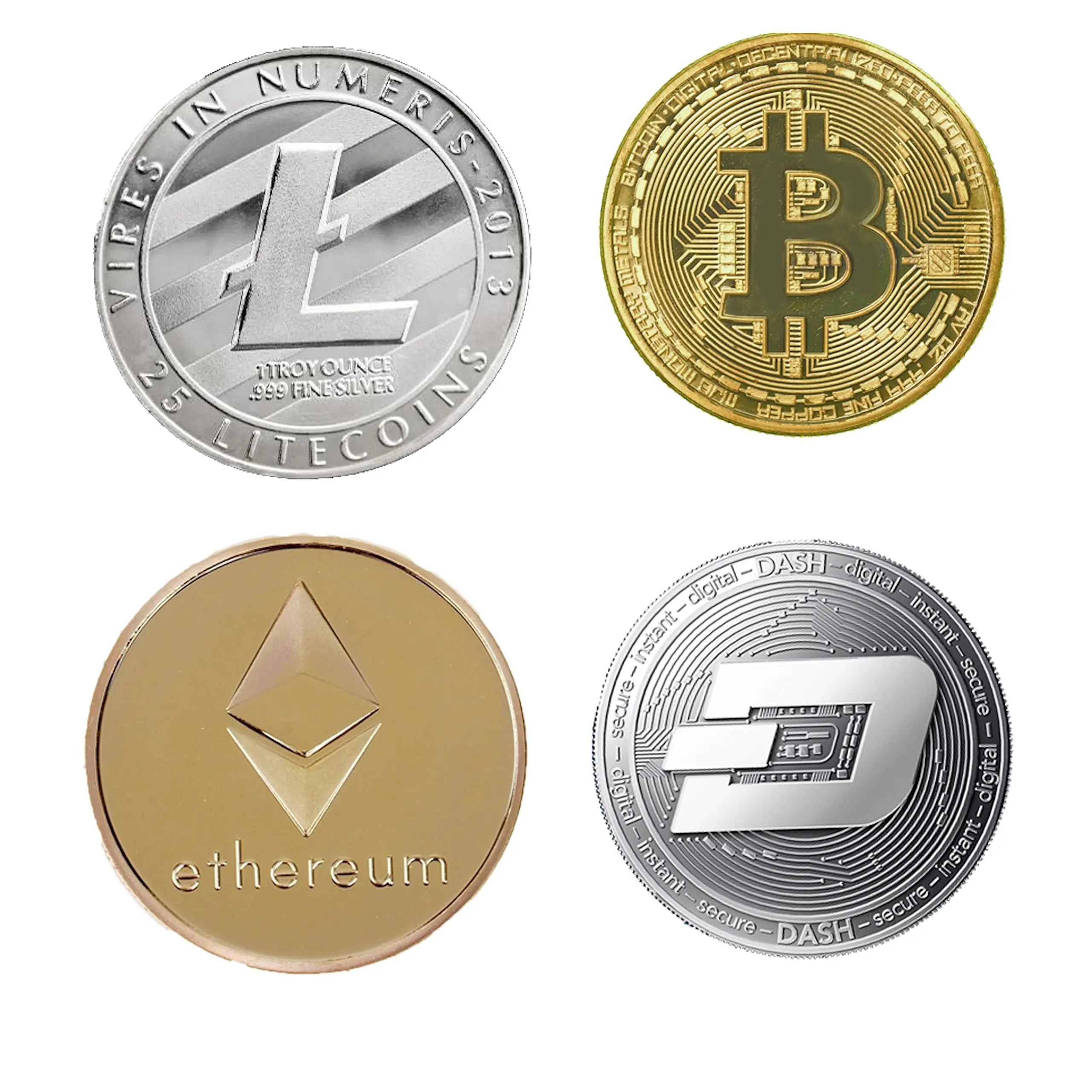
Custom Bitcoin Btc Ethereum Eth Cardano Ada Gold Silver Plated Souvenir Challenge Coin 