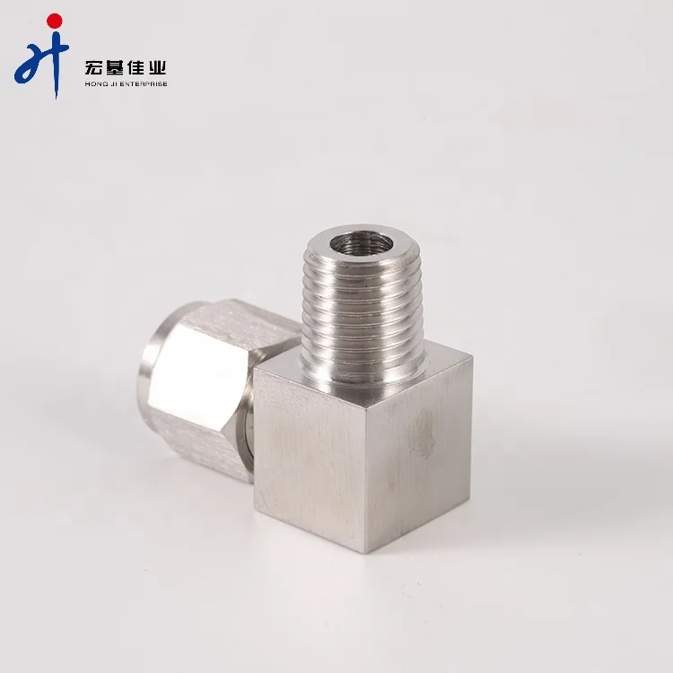 Stainless Steel 316 Ferrule Fitting Air Supply Tube 90-Degree Right-Angle Elbow Terminal Connector
