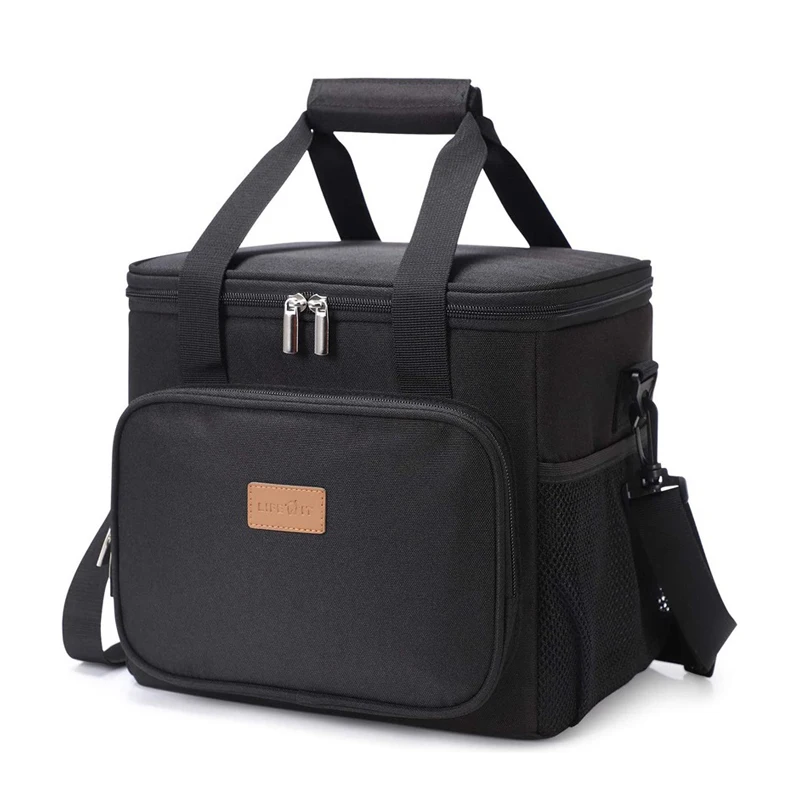 square 600D oxford cloth handled lunch bag outdoor cross-body insulation bag portable waterproof cooler bag