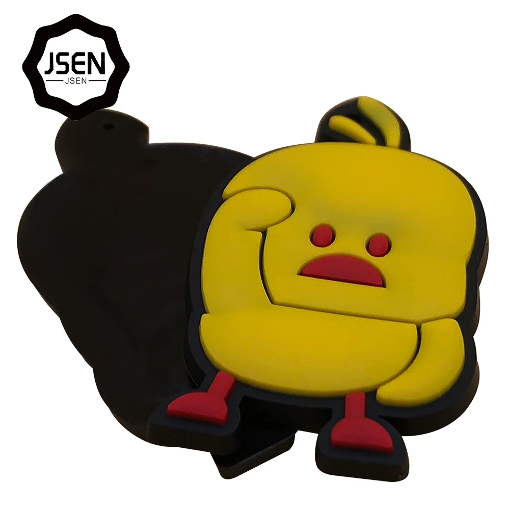 silicone/pvc kids  customized 3D cartoon logo rubber label  Eco-friendly rubber weaving label
