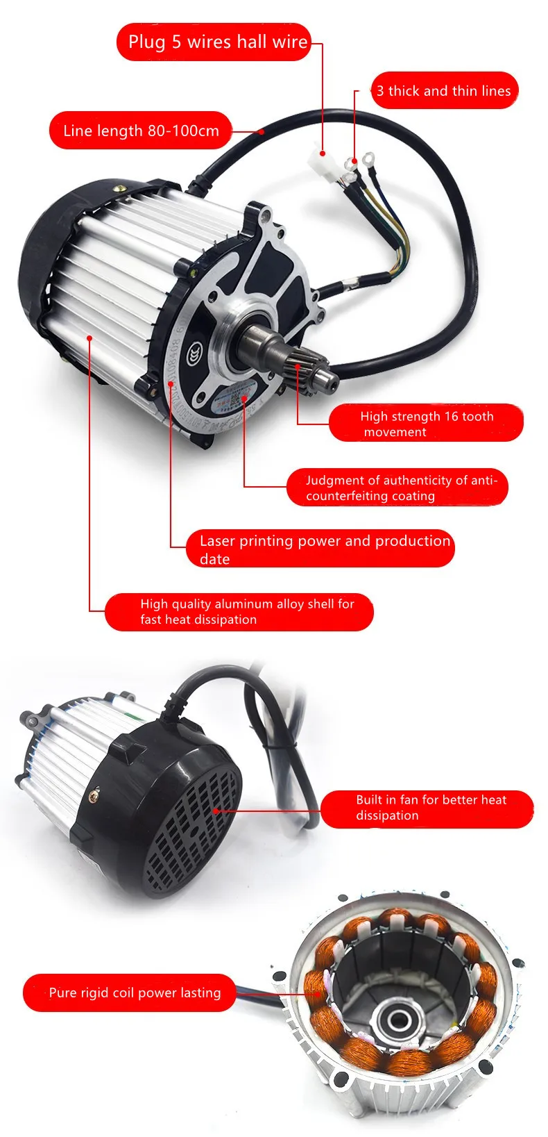 Electric three-four-wheeler power system brushless DC motor shaft power system drum brake front damping 400-12 hub