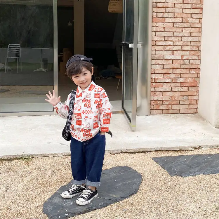 2022 summer new style clothes for children long sleeve kids t shirts 100%cotton boys polo shirts