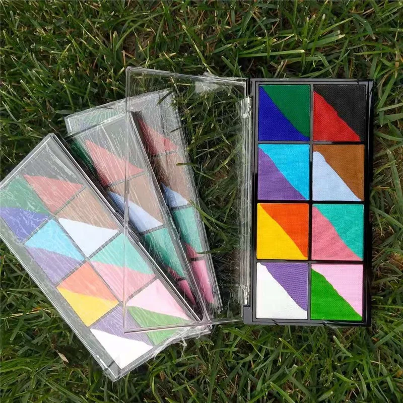 Fluorescent matte pearl painting Popular Fluorescent Neon Paint face and body palette provide private label