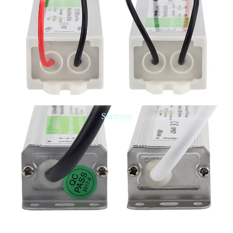 100 Pcs IP67 Waterproof Transformer Power Supply Adapter DC12V 24V 10W 15W 20W 25W 30W 36W 45W 50W 60W 80W 100W 120W 150W 200W
