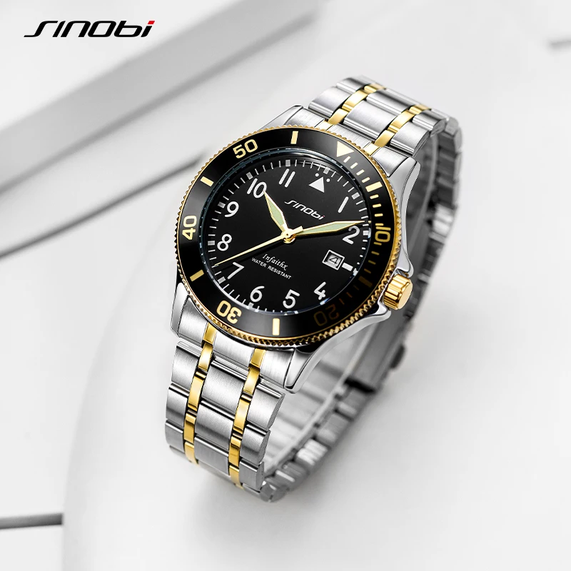 Sinobi Watch Manufacturer  Stainless Steel Band Analog Wrist Watch Custom Width  Quartz Watches