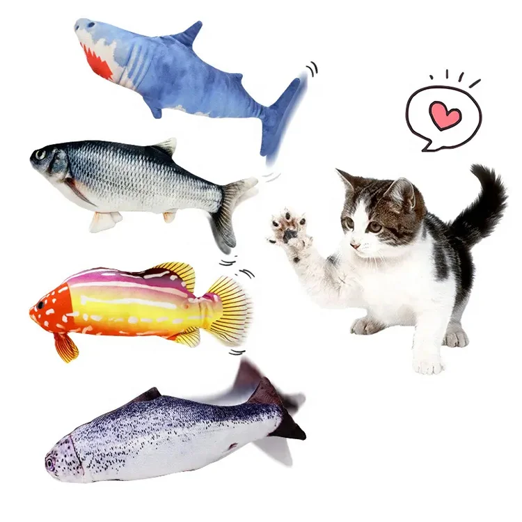 Funny Usb Chargeable Simulation Swing Cat Fish Toy Interactive Electric Catnip Floppy Fish Cat Toy