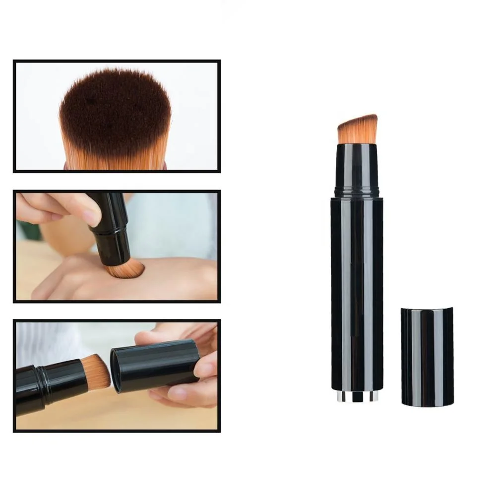 2-in-1 Liquid Foundation Brush Press Push Automatic Retractable Cream Foundation Makeup Brushes Cosmetic Tool