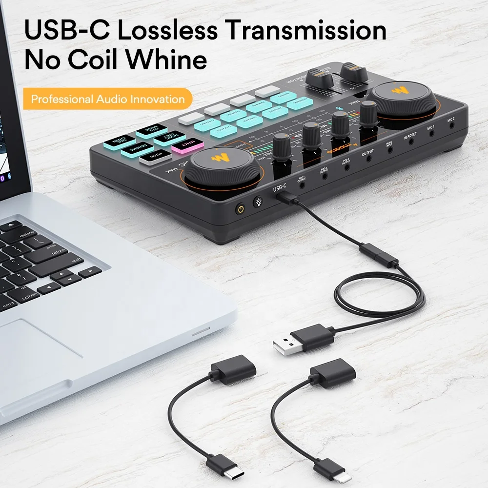  Профессиональный Регулируемый громкости аудио USB инструмент с звуковой картой dj музыкальный