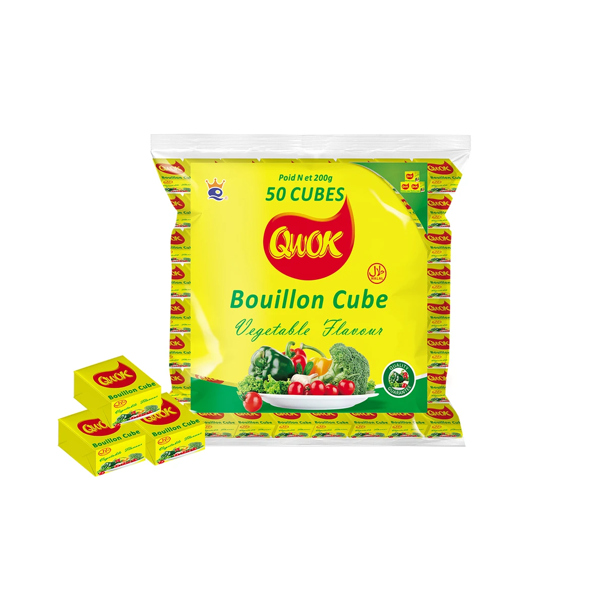 HALAL 4g*50*48 packing vegetable seasoning cube good taste bouillon cube for soup cooking