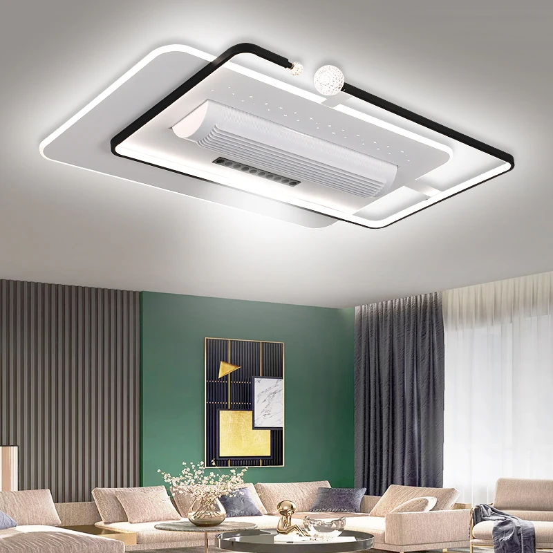 New Design Fan Light Hotel Bedroom Decorative Recessed Smart Bladeless Ceiling Fan With Light And Remote