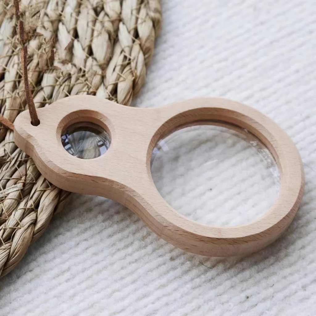 Wholesale wooden magnifying glass custom size gardening supplies insect observation tool