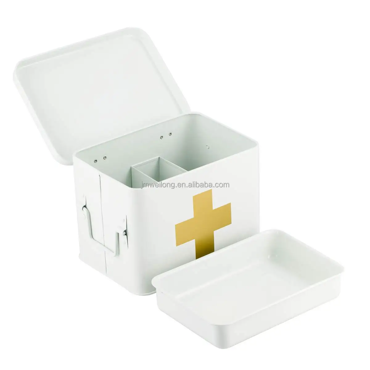 Medicine Metal Box Galvanized Medicine Storage Box First Aid Kit Box With Lid & Handle